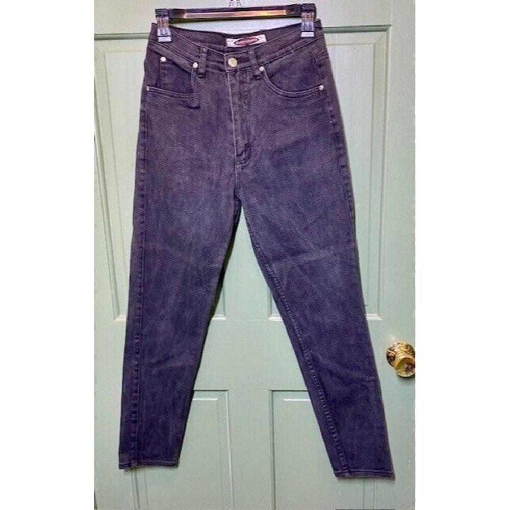 Daily Jeans 80's Vintage Womens Black High Waisted Skinny Denim Jeans Size 11/12